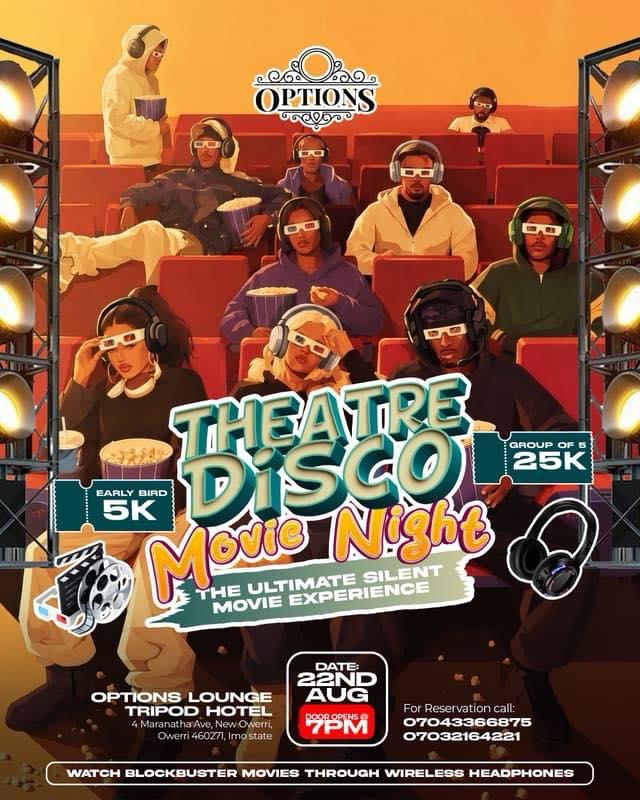 Theatre Disco - The Ultimate Movie Experience in Jubilq.com in Owerri, Imo on Sat, 22 Aug